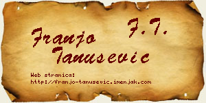 Franjo Tanušević vizit kartica